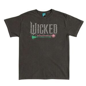 Wicked Unisex Adult Icons Vintage Wash Back Print T-Shirt / Charcoal